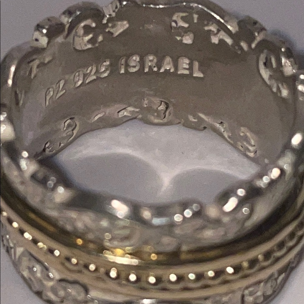 Silver 925 Two-Tone Spinner Ring - image 4